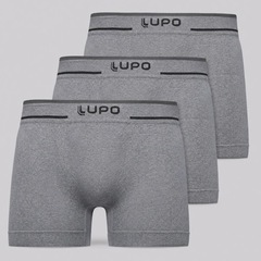 Kit 3 Cuecas Boxer Lupo Microfibra Sem Costura Adulto - Foto 1