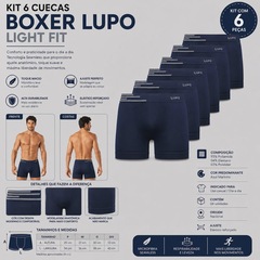 Kit 6 Cuecas Boxer Lupo Light Fit Adulto - Foto 2