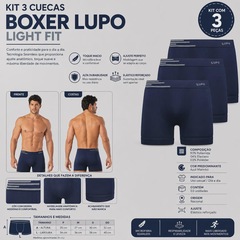 Kit 3 Cuecas Boxer Lupo Light Fit Adulto - Foto 2