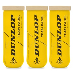 Bola de Padel Dunlop Team Padel - Pack com 03 Tubos - Foto 1