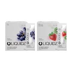 Eletrólitos Zero Açúcares LIQUIDZ - Uva | Morango com Kiwi - Kit 2 Caixas c/14 Sachês - Foto 1