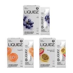Eletrólitos Zero Açúcares LIQUIDZ - 3 Sabores - Kit 3 Caixas c/6 Sachês - Foto 1