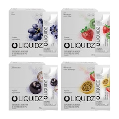 Eletrólitos Zero Açúcares LIQUIDZ - 4 Sabores - Kit 4 Caixas c/14 Sachês - Foto 1
