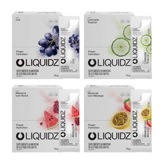 Eletrólitos Zero Açúcares LIQUIDZ - 4 Sabores - Kit 4 Caixas c/14 Sachês - Foto 1