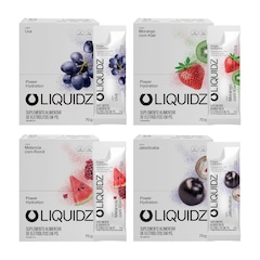 Eletrólitos Zero Açúcares LIQUIDZ - 4 Sabores - Kit 4 Caixas c/14 Sachês - Foto 1