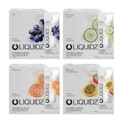 Eletrólitos Zero Açúcares LIQUIDZ - 4 Sabores - Kit 4 Caixas c/14 Sachês - Foto 1