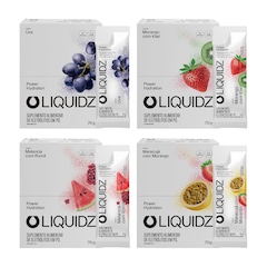 Eletrólitos Zero Açúcares LIQUIDZ - 4 Sabores - Kit 4 Caixas c/14 Sachês - Foto 1