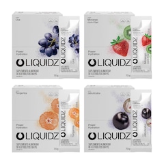 Eletrólitos Zero Açúcares LIQUIDZ - 4 Sabores - Kit 4 Caixas c/14 Sachês - Foto 1