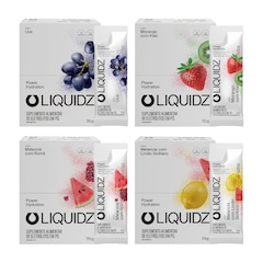 Eletrólitos Zero Açúcares LIQUIDZ - 4 Sabores - Kit 4 Caixas c/14 Sachês - Foto 1