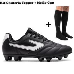 Chuteira Campo Adulto Topper Furia II + Meião Topper Cup - Foto 2