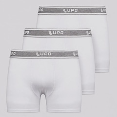 Kit 3 Cuecas Boxer Lupo Basic com Elastano Adulto - Foto 1