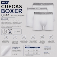 Kit 3 Cuecas Boxer Lupo Basic com Elastano Adulto - Foto 2