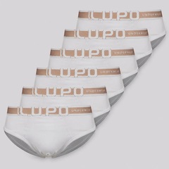 Kit 6 Cuecas Slip Lupo com Elastano Adulto - Foto 1