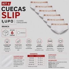 Kit 6 Cuecas Slip Lupo com Elastano Adulto - Foto 2