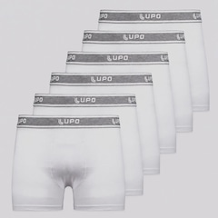Kit 6 Cuecas Boxer Lupo Basic com Elastano Adulto - Foto 1