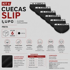 Kit 6 Cuecas Lupo Slip com Elastano Adulto - Foto 2