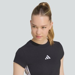 Camiseta Baby Look adidas Essentials 3 Stripes Feminina - Foto 4