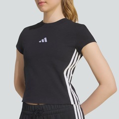 Camiseta Baby Look adidas Essentials 3 Stripes Feminina - Foto 5