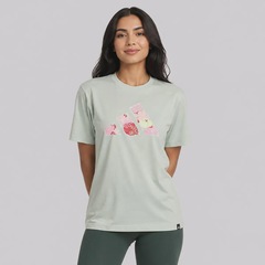 Camiseta adidas Logo Floral Feminina - Foto 1