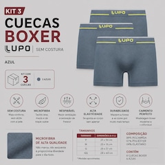 Kit 3 Cuecas Boxer Lupo Microfibra Sem Costura Adulto - Foto 2