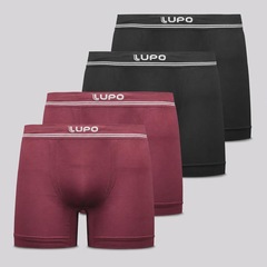 Kit 4 Cuecas Boxer Lupo Microfibra Sem Costura Adulto - Foto 1