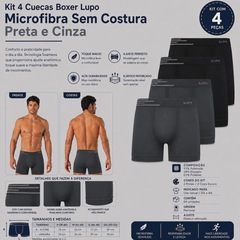 Kit 4 Cuecas Boxer Lupo Microfibra Sem Costura Adulto - Foto 2