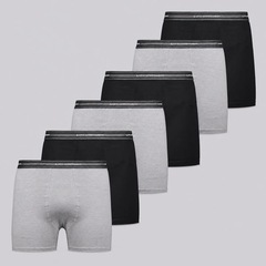 Kit 6 Cuecas Boxer Lupo com Elastano Adulto - Foto 1