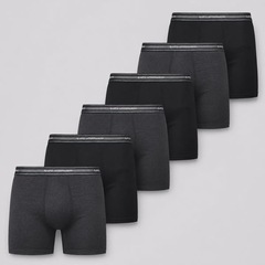Kit 6 Cuecas Lupo Boxer com Elastano Adulto - Foto 1