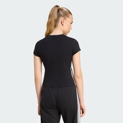 Camiseta Baby Look adidas Acolchoada Essentials Três Listras Slim Feminina - Foto 2