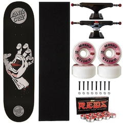 Skate Santa Cruz Montado 8.0 Profissional Moska 60 Red Bones - Foto 1