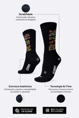 Kit 2 Pares de Meia Hupi Run Semi Compressiva - Unissex - Foto 7