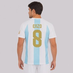 Camisa Argentina Selección 8 Enzo Masculina - Foto 1