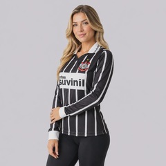 Camisa do Corinthians Retrô Suvinil Manga Longa Feminina - Foto 3