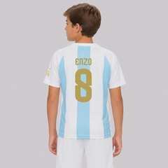 Camisa Argentina Selección 8 Enzo Infantil - Foto 1