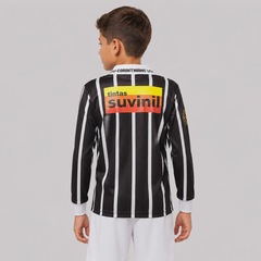Camisa Corinthians Retrô Suvinil Manga Longa Infantil - Foto 4