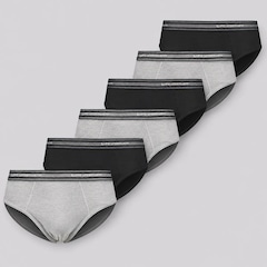Kit Cueca Lupo Slip Algodão Com Elastano - Masculino - 6 Unidades - Foto 1