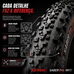 Par Pneu 29 x 2.20 Bike MTB Kenda Saber Pro Tubeless 120 TPI - Foto 4