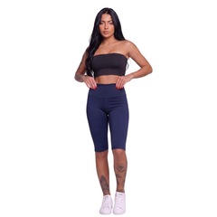 Conjunto Esportivo Top Tube Faixa e Bermudão Vekyo Feminino - Foto 1