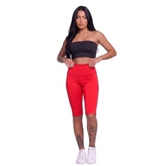 Conjunto Esportivo Top Tube Faixa e Bermudão Vekyo Feminino - Foto 1