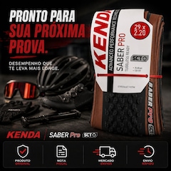 Pneu Aro 29 x 2.20 Bike MTB Kenda Saber Pro Tubeless 120 Tpi - Foto 5