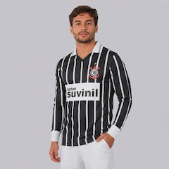 Camisa do Corinthians Retrô Suvinil Manga Longa Masculina - Foto 1