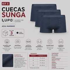 Kit Cueca Sunga Lupo Algodão com Elastano - 3 Unidades - Foto 2