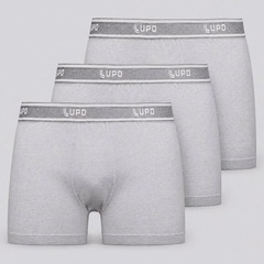 Kit Cueca Boxer Lupo Basic Algodão com Elastano - 3 Unidades - Foto 1