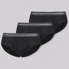 Kit Cueca Lupo Slip Algodão com Elastano - 3 Unidades - Foto 1