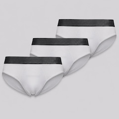 Kit Cueca Lupo Slip Algodão com Elastano - 3 Unidades - Foto 1