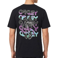 Camiseta Oakley B1B Warp Graphic Blackout Masculina - Foto 2