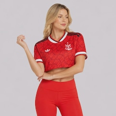 Blusa Cropped do Flamengo III 26/27 adidas Feminina - Foto 3