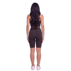 Conjunto Esportivo Top Tube Faixa e Bermudinha Suplex Vekyo Feminino - Foto 3