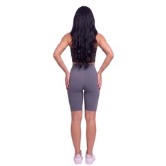 Conjunto Esportivo Top Tube Faixa e Bermudinha Suplex Vekyo Feminino - Foto 3
