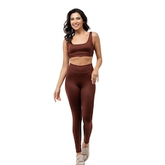 Calça Legging Dellas Fit Leg Zero Transparência Cintura Alta Academia - Feminina - Foto 7